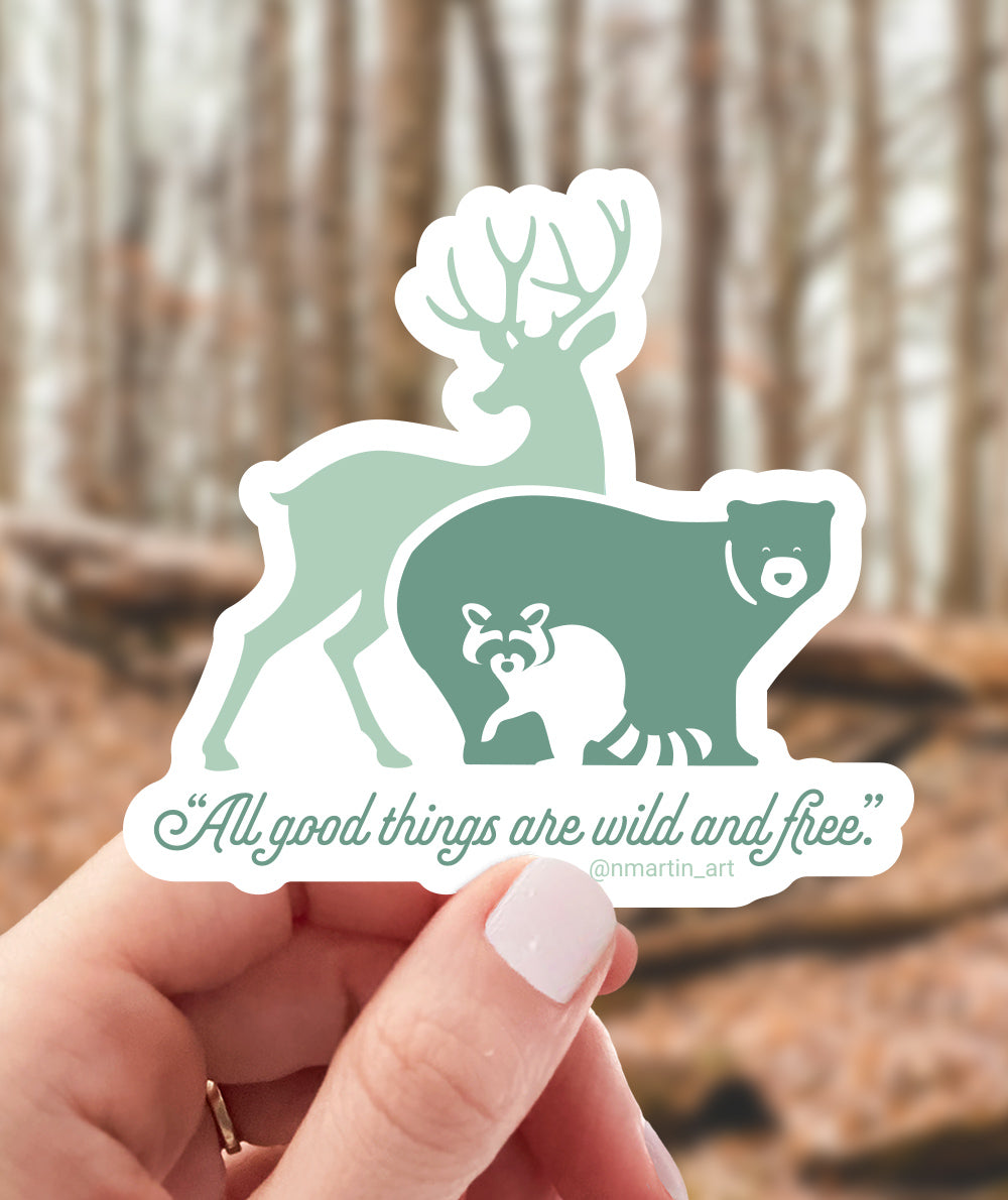 Wild and Free Sticker